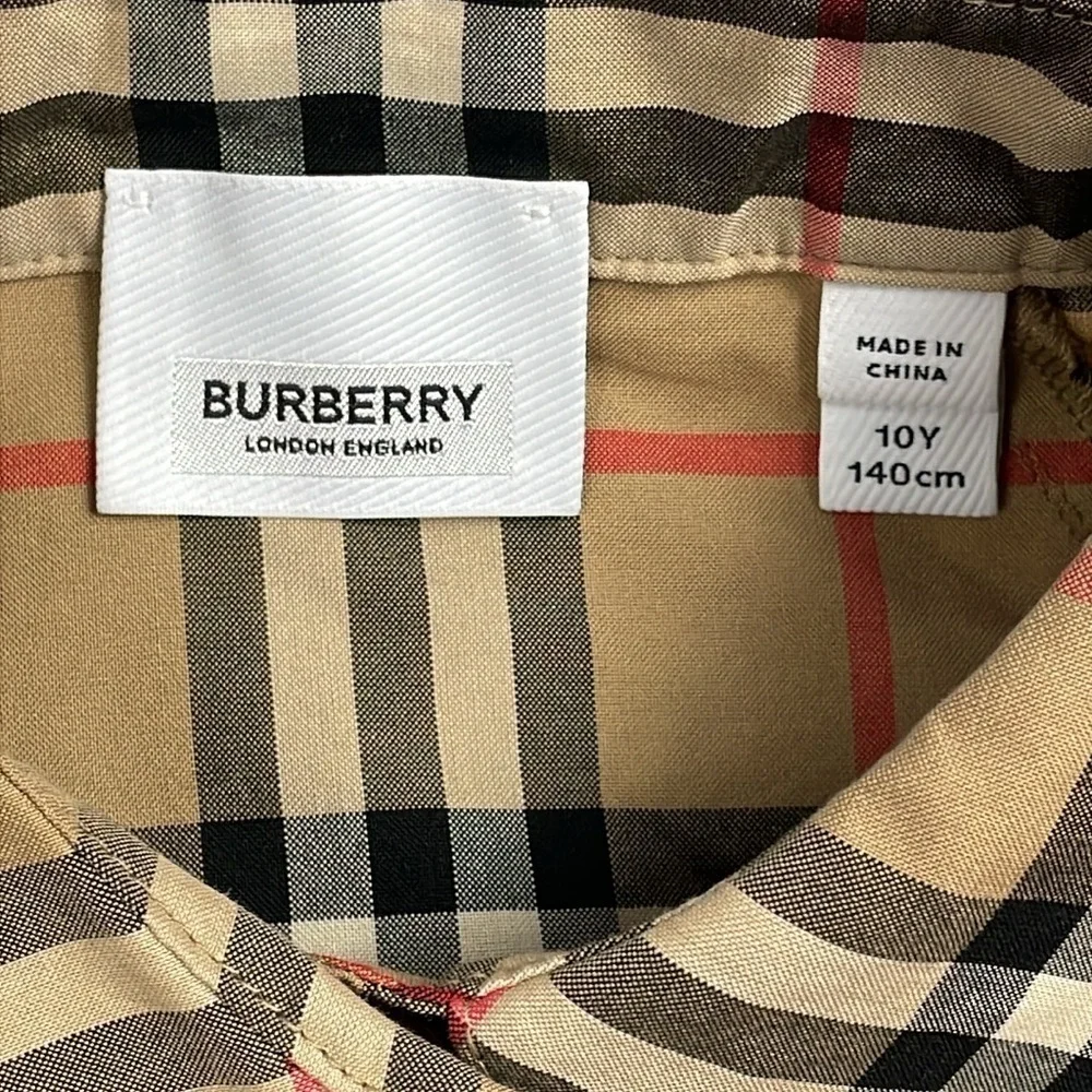 New Burberry London Girls Teigan Archive Check Shirt Dress Nova Plaid
